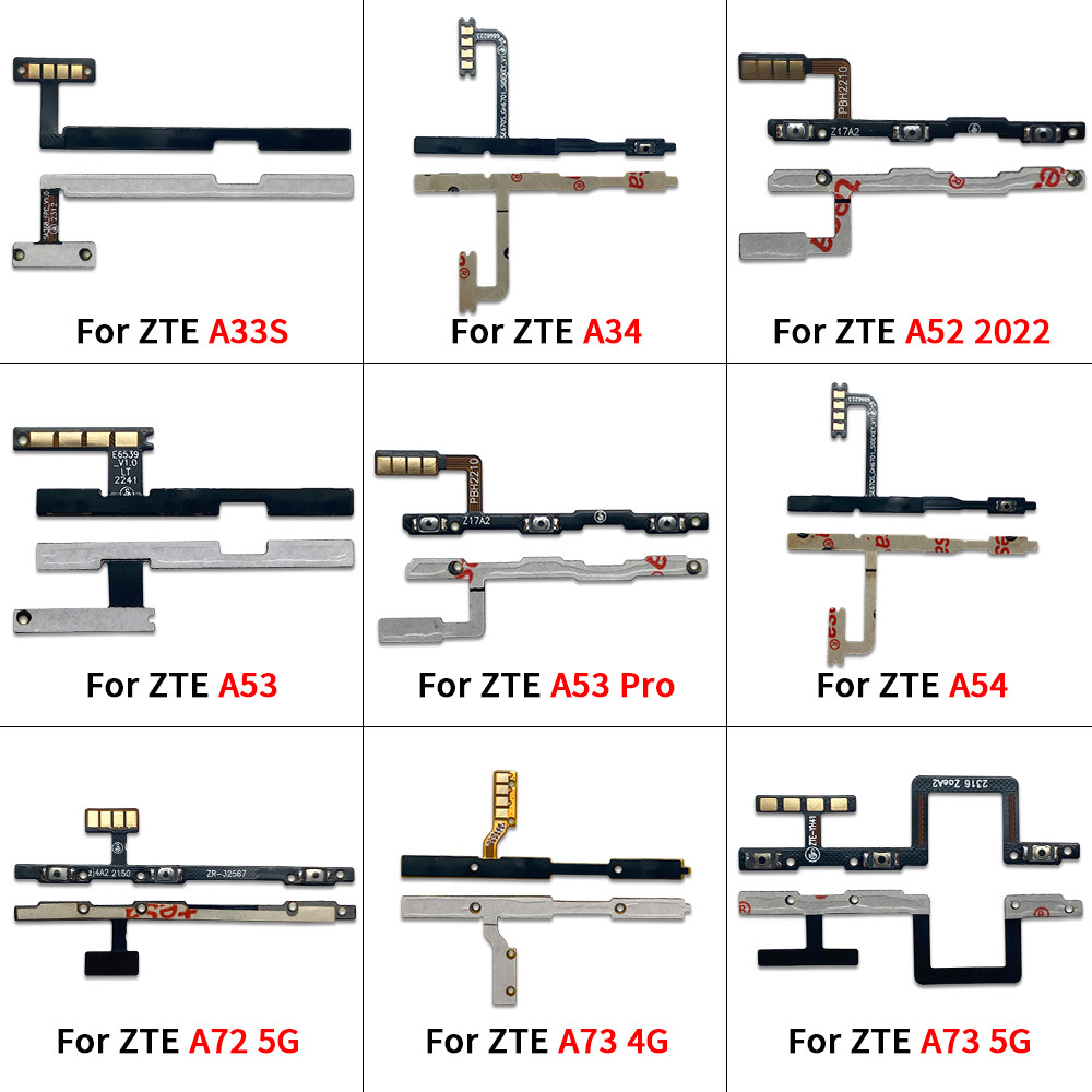 สําหรับ ZTE A33S A34 A52 2022 A53 Pro A54 A72 5G A73 4G 5G เปิด/ปิดระดับเสียงปุ่ม Flex Cable