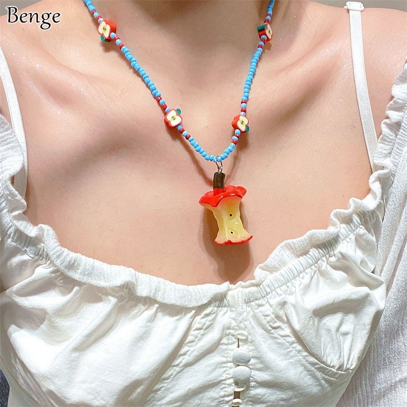 สร้อยคอลูกปัดแฟชั่น Vintage จาก Benge Apple Core Soft Clay เครื่องประดับพิเศษสำหรับวันหยุด
