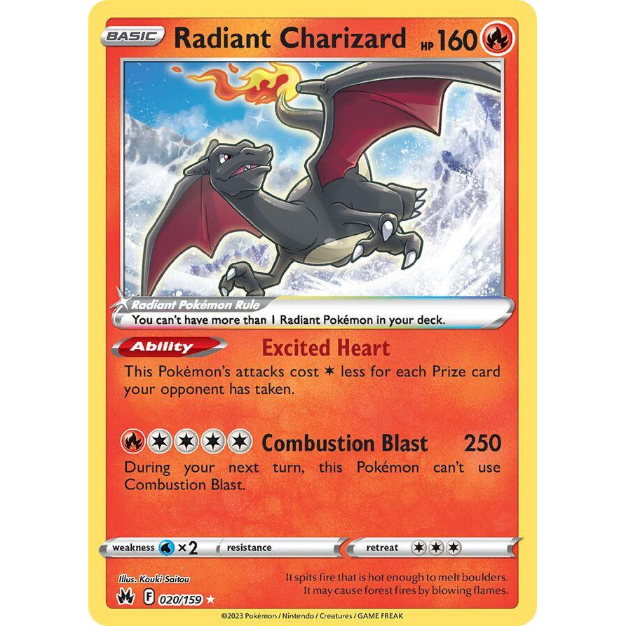 [Binder Condition] Radiant Charizard 20 Pokemon Crown Zenith