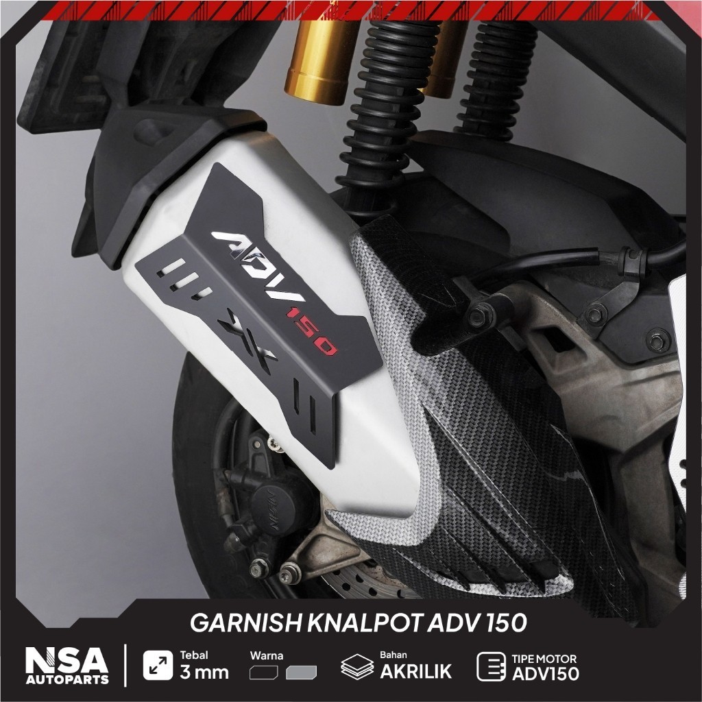 HONDA ADV 150/160 ฝาครอบ EXHAUST ADV 150/160 EXHAUST GARNISH คาร์บอน NSA อุปกรณ์เสริม EXHAUST