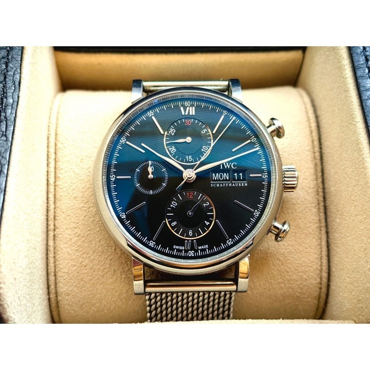 IWCWC Wave Fino Timer 75320 Movement Stable Black Surface เส้นผ่านศูนย์กลาง 42mm