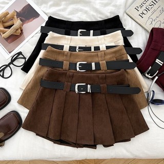 กระโปรงเอวสูงทรง A-line จากคอร์โดรว์สไตล์พรีปี้แบบเกาหลี ดูก…