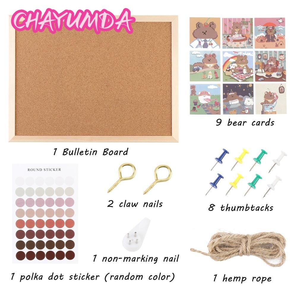CHAYUMDA Vision Board Wood Office School Corkboard