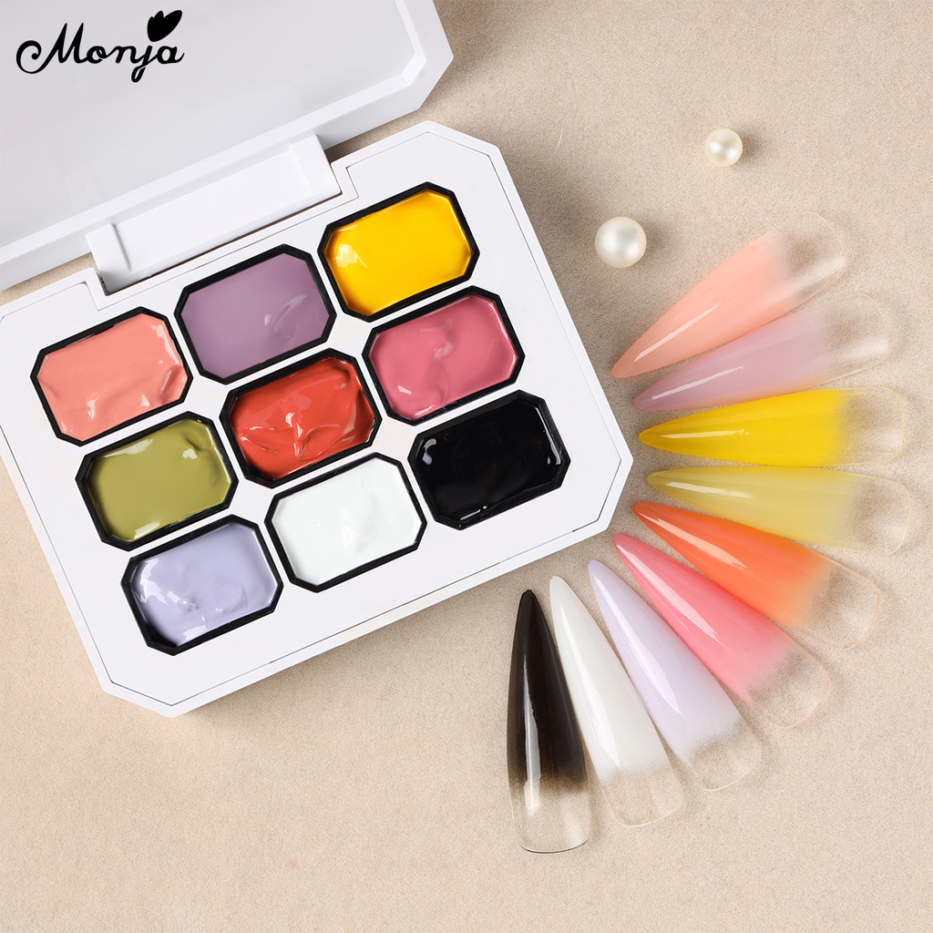 Monja ศิลปะเล็บ Nail Art UV Gel Polish Pat ภาพวาดวาด 9 สี Palette Gradient เปลี่ยน Soak Off rainbow ราคา ถูกที่สุด ดีลบีเคเค แกลเลอรีภาพที่ 6