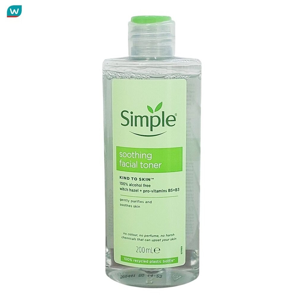 Simple ซิมเพิล คายด์ ทู สกิน ชูทติ้ง เฟเชียล โทนเนอร์ 200 มล.