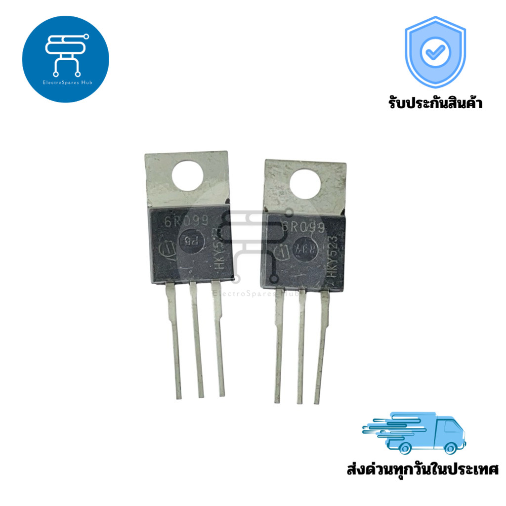 Mosfet 6R099 N-Channel ของแท้ 31A 600V TO-220 สำหรับวงจรสวิตชิ่งแรงสูงและโหลดกระแสสูง