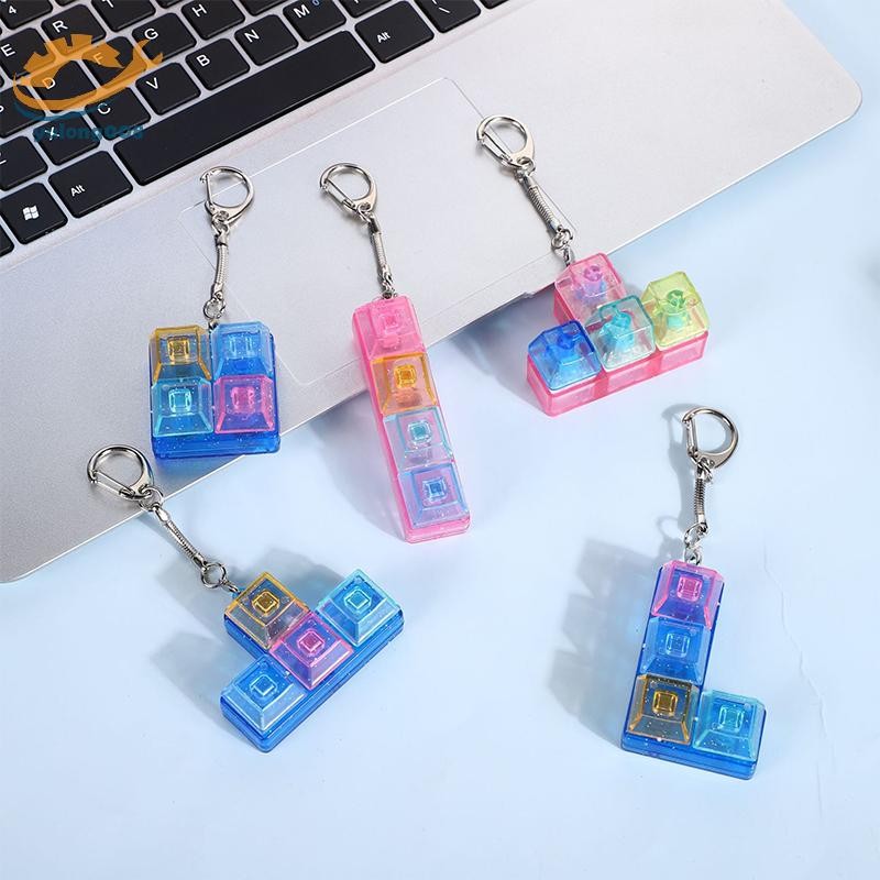 [MR] 1PC Finger Keyboard Caps Prop คีย์บอร์ดคีย์ของเล่นความเครียดบรรเทา DIY ปุ่ม Keycap Fidget พวงกุ