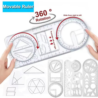 1/3ชิ้น360 ° ไม้บรรทัดเรขาคณิตคณิตศาสตร์ที่สามารถเคลื่อนย้าย…