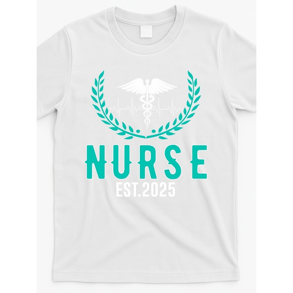 HIJAU KATUN RN เสื้อยืดของขวัญโรงเรียนพยาบาลที่แตกต่างกันในปี 2025 - Medical Snake Asklepius Stick D