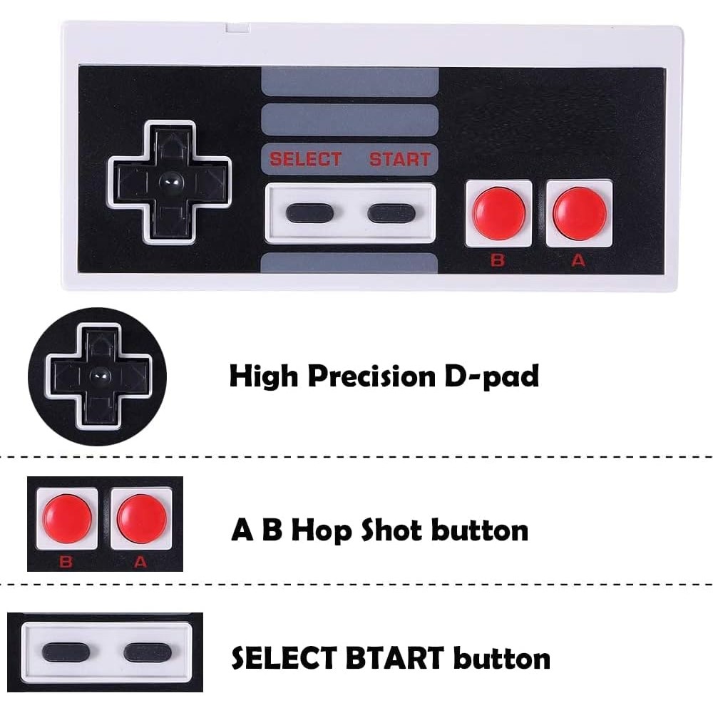 NES คอนโทรลเลอร์สําหรับ NES 8 Bit Entertainment System Console(2 แพ็ค) GZSS