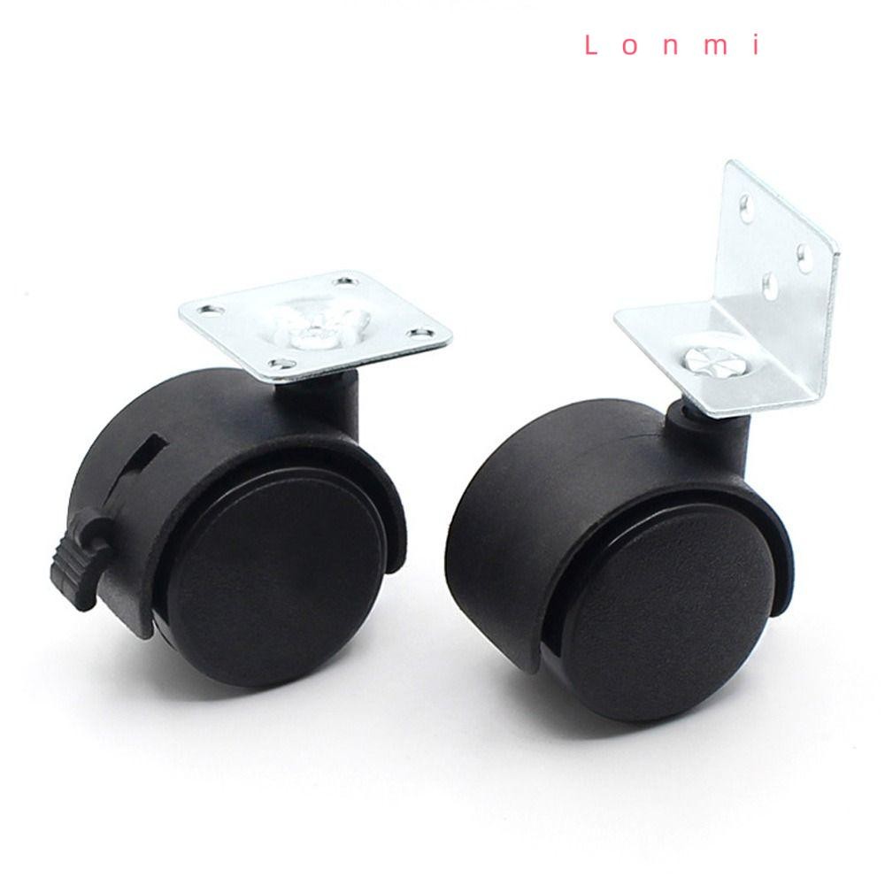 LONMI รถเข็นล้อ,พลาสติกสีดําเฟอร์นิเจอร์รอก,แบบพกพาไนลอนเปลี่ยนอุปกรณ์เสริมเงียบหมุนแผ่นล้อสํานักงานเก้าอี้คอมพิวเตอร์
