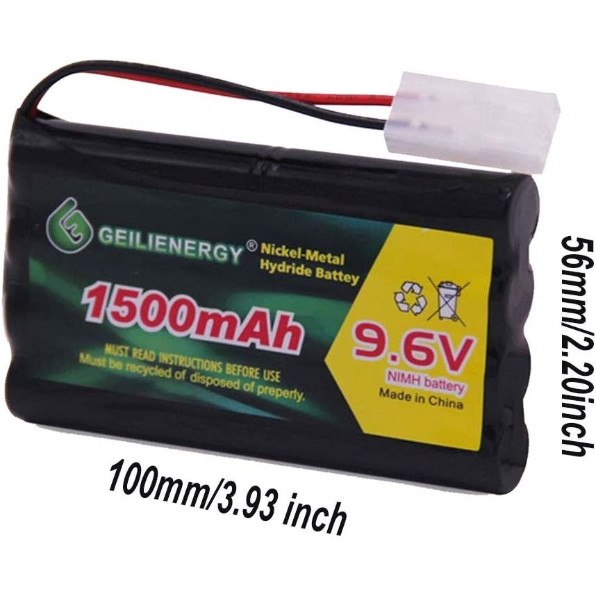 GEILIENERGY 9.6V NI-MH แบตเตอรี่แบบชาร์จไฟได้พร้อมขั้วต่อ Tamiya มาตรฐานสําหรับรถยนต์ RC, หุ่นยนต์แล