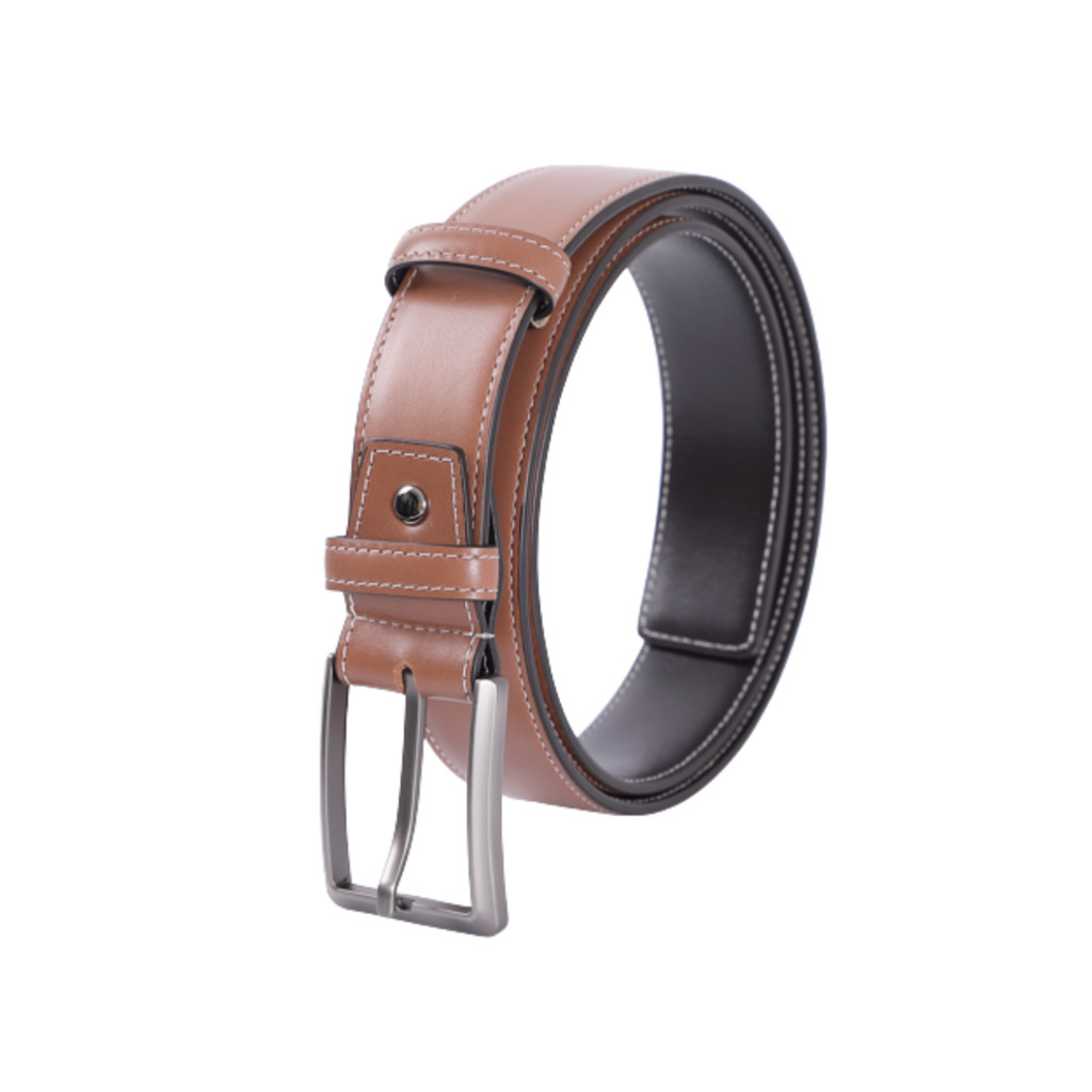 Guy Laroche เข็มขัดหนังผู้ชาย แบบหัวเข็ม รุ่น MGB0022P - สีน้ำตาล
