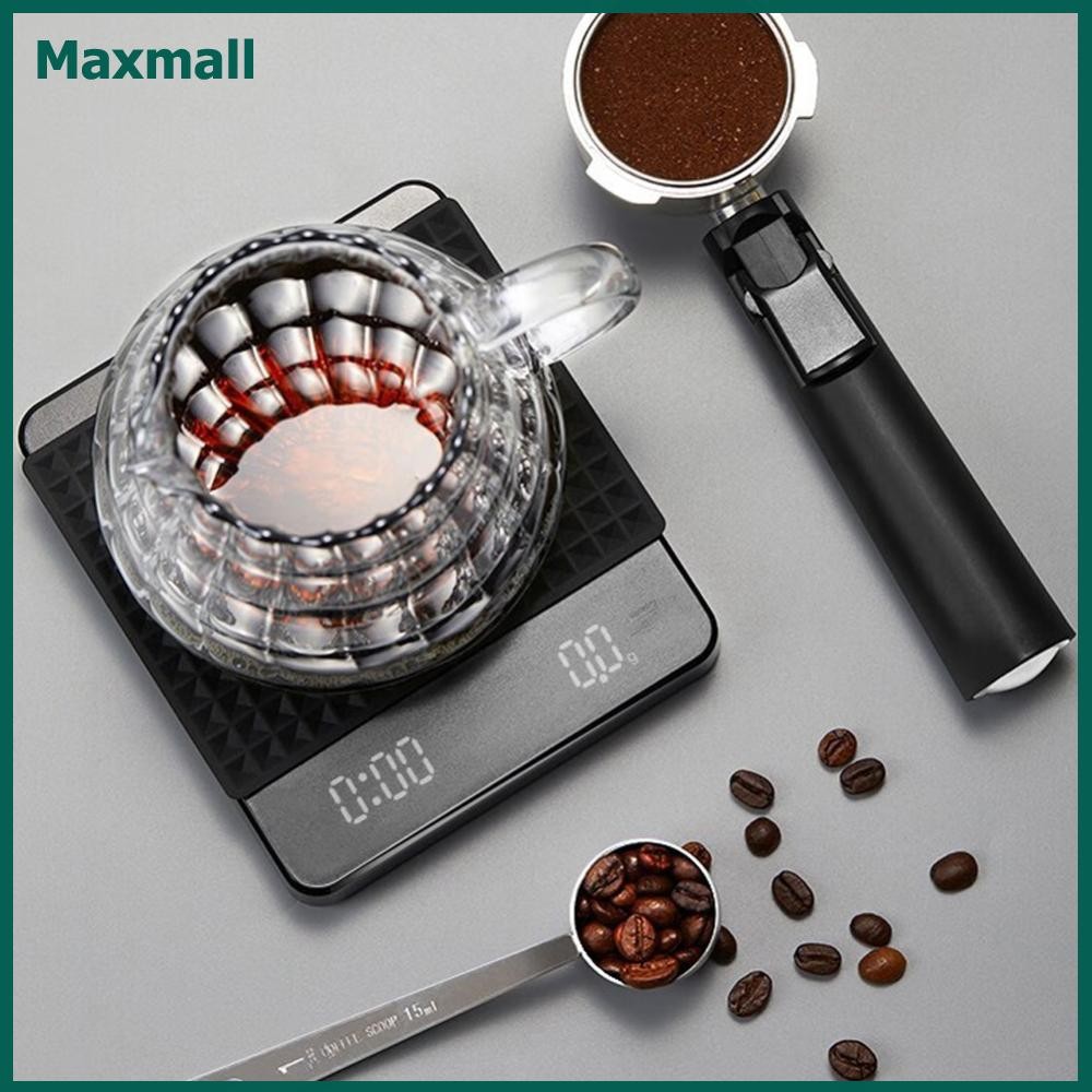 Maxmall Mini Coffee Scale W/จับเวลาชาร์จ 3kg/0.1gแบบพกพา Digital Kitchen Scale Auto Tare Espresso Co