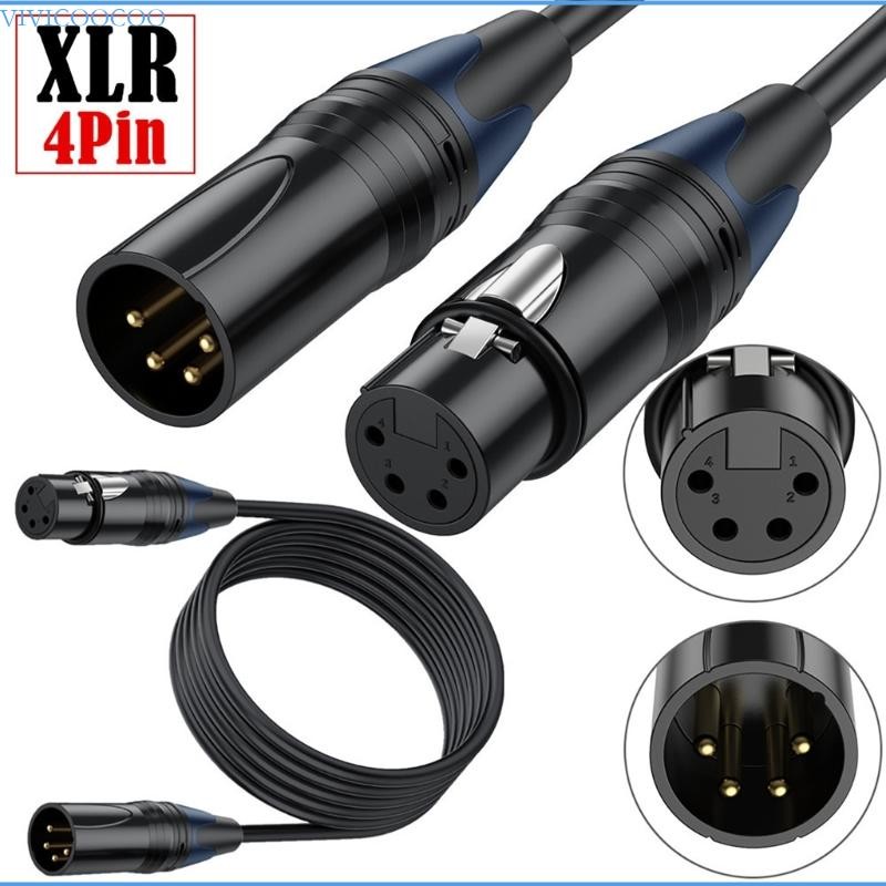 VIVI 4-pin ชายหญิง 4Pin XLR4 สายไฟสําหรับ VL150 VL200 VL300 LED DSLR