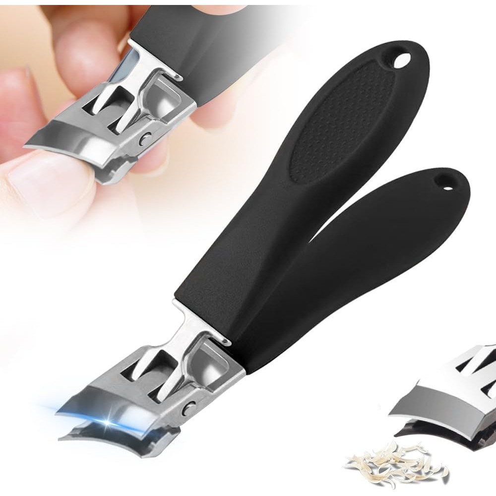 Wide Jaw Opening Anti-Splash Slanted Nail Clipper, Long Handle Splashproof Nail Clippers, Nail Clipp