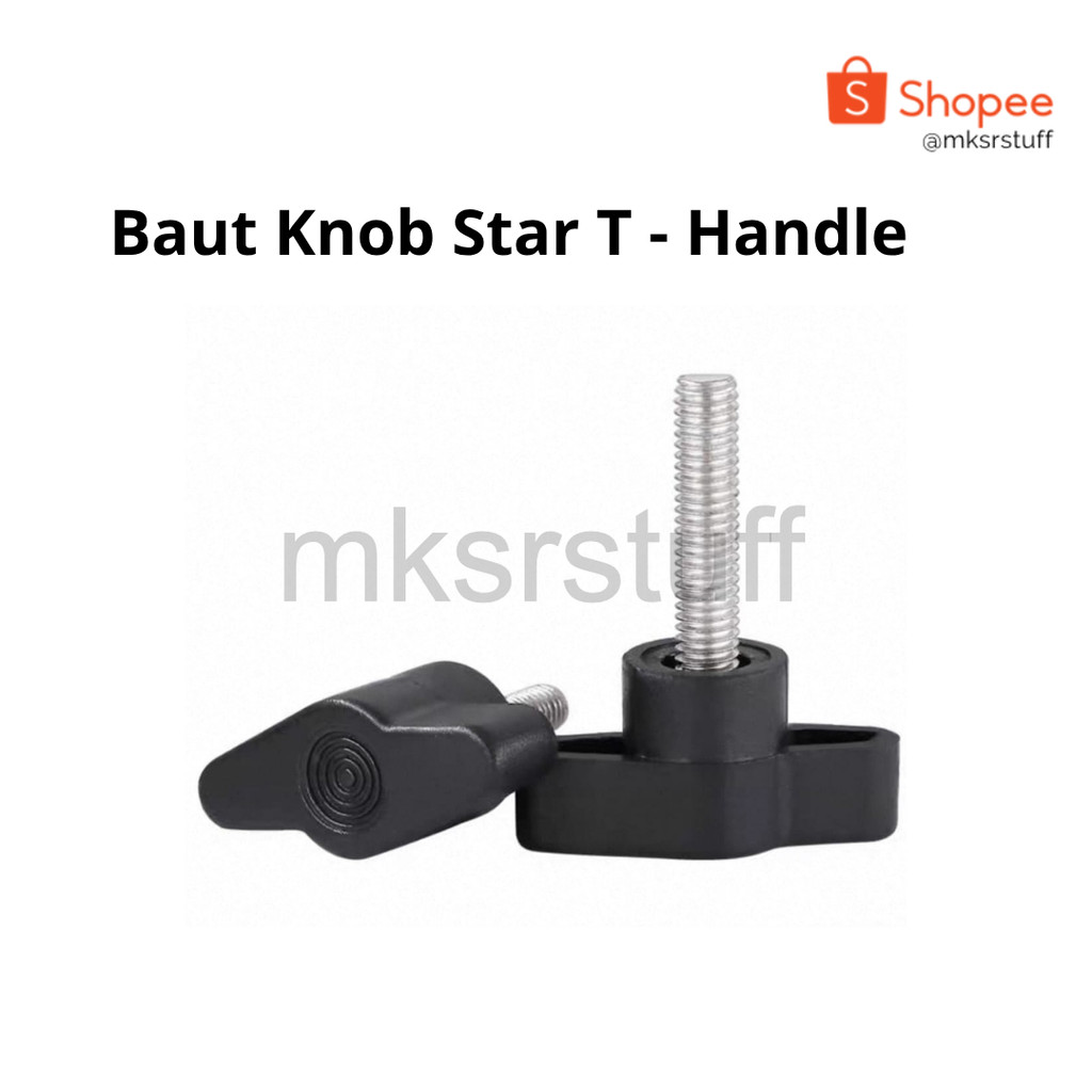 M5 - SS304 Star T Knob Bolt - มือจับสแตนเลส 304
