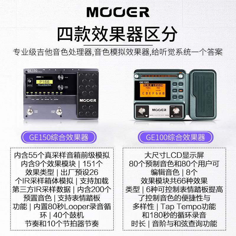 MOOER GE300/GE200/GE150/GE250 Magic Ear กีตาร์ไฟฟ้าอุปกรณ์เอฟเฟกต์แบบบูรณาการ
