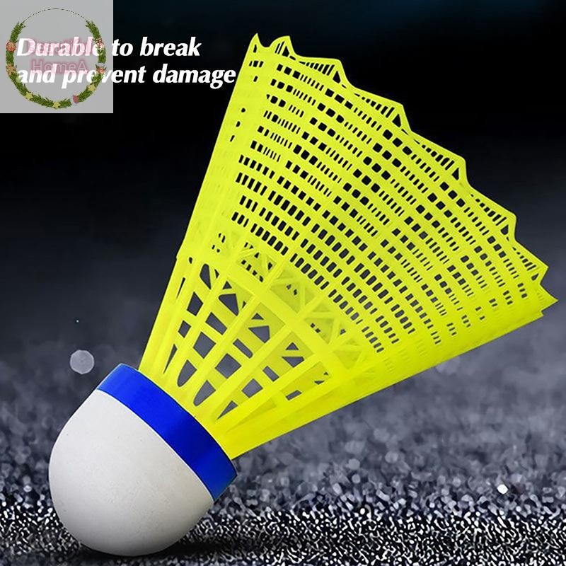 BHome ลูกแบดมินตันพลาสติกสีเหลืองและขาว สำหรับนักเรียน ทนทาน