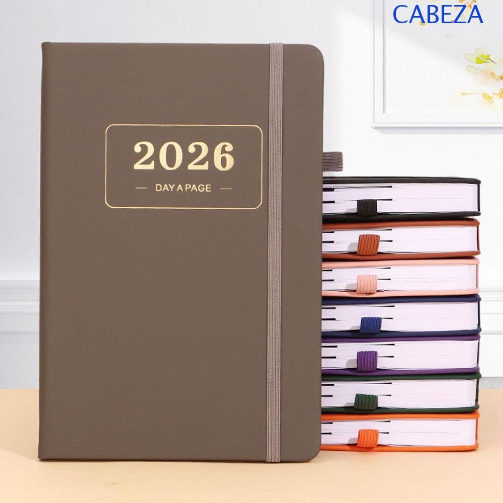 CABEZA A5 Planner Notebook, PU หนังกันน้ํา 2026 Daily Planner, ปกอ่อน 2026.1.1-2026.12.31 Elastic Ba