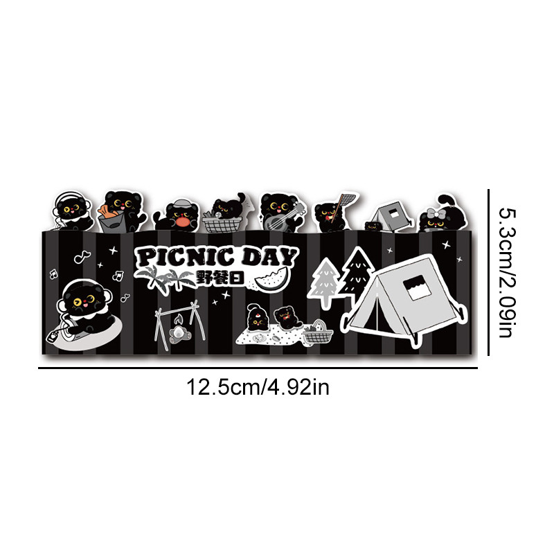 120 แผ่นน่ารัก Lucky Black Cat Seires Sticky Notes โรงเรียน Office Tearable Note Paper - รูปที่ 2