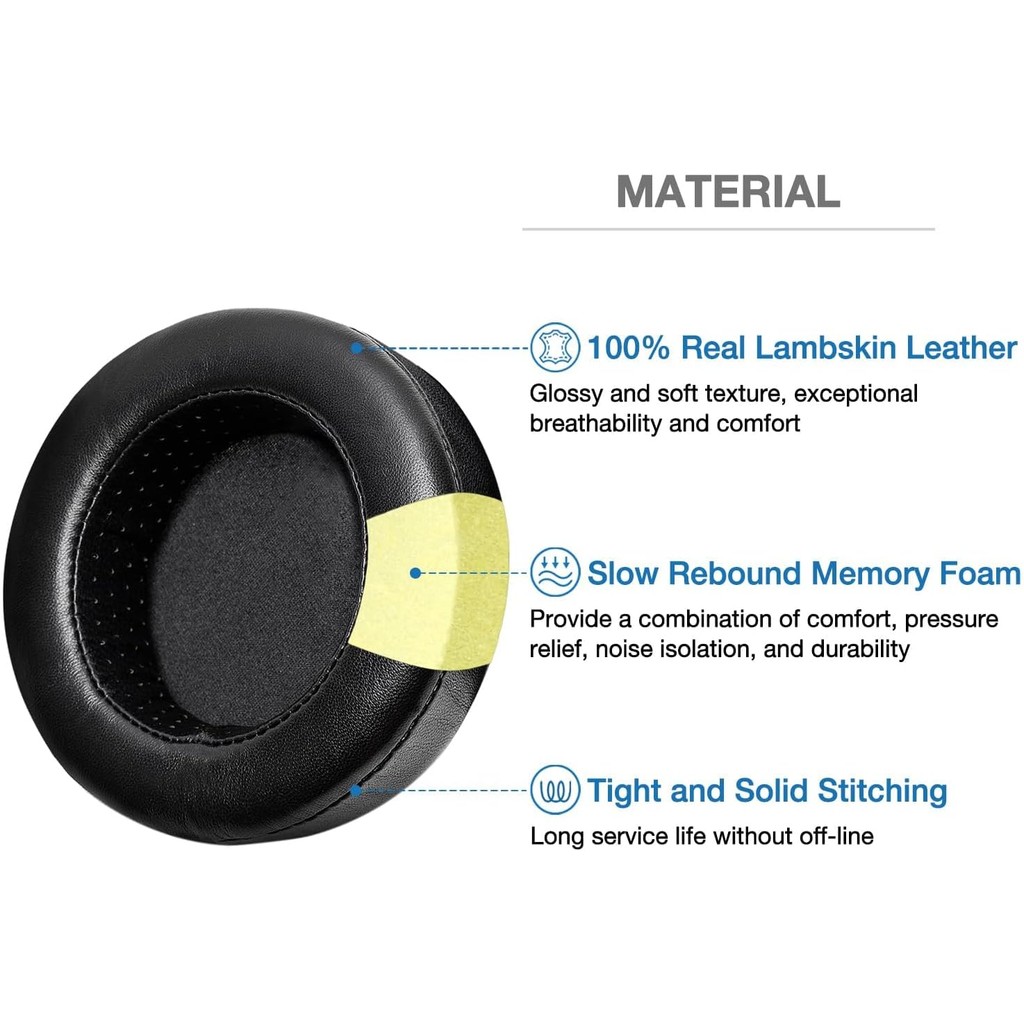 หนังแกะพรีเมี่ยมแผ่นรองหูฟังโฟมเบาะใช้งานร่วมกับ Hifiman SUNDARA HE400 HE400SE 400I 400S HE560 560I 