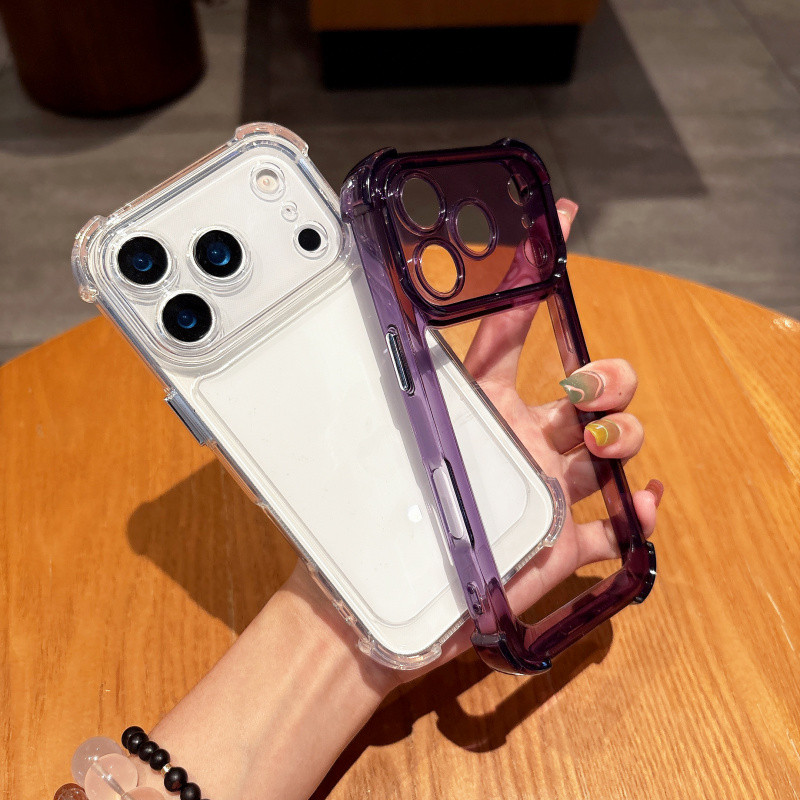 Simple anti drop อะคริลิคโปร่งใสสําหรับ iPhone 11 12 13 14 15 16 17 Pro Max Plus Air X XR XSmax ปลอกโปร่งใสสําหรับ iPhone17 กรณี