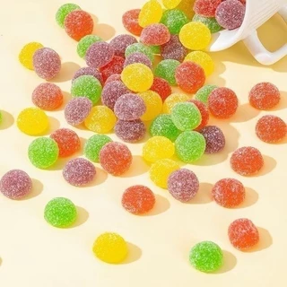 เยลลี่ผลไม้เกร็ดน้ำตาล GUMMYCANDY เยลลี่กัมมี่ผลไม้ ยกกระปุก 50ชิ้น มี5รส องุ่น/สัปปะรด/แอปเปิ้ล/ส้ม/สตอเบอรี่ อร่อยมาก