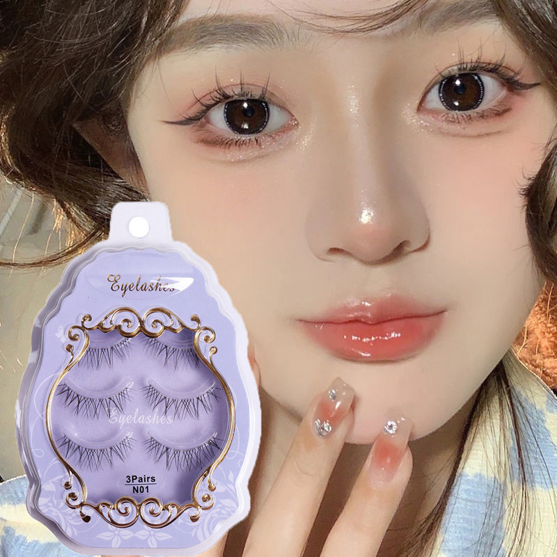 24H DeliveryCross Long Lash Extension Manga ขนตาปลอมธรรมชาติ 3 คู่