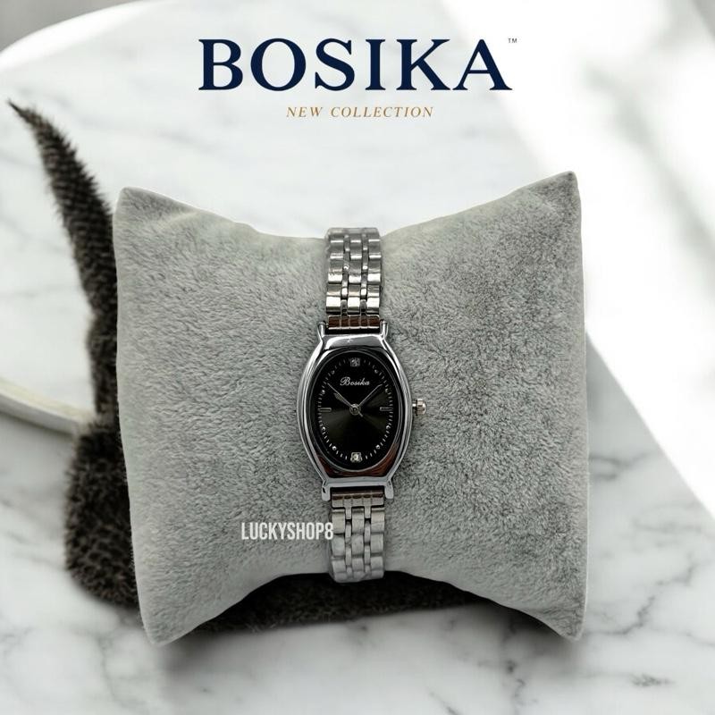 (L74) นาฬิกาข้อมือหญิง BOSIKA นาฬิการุ่นใหม่ สายสแตนเลส หน้าปัดทรงรี ขนาด 32 mm. สวยหรู คลาสสิคตลอดกาล สินค้าแท้ 100%