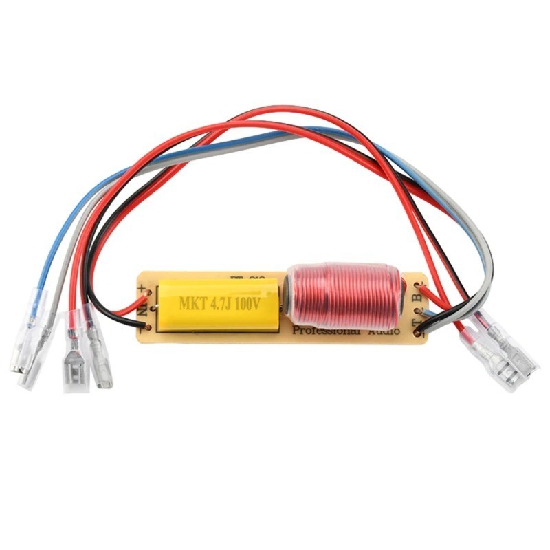 HiFi 80W 2-Way Crossover พร้อมสายเคเบิลสูงต่ําสองทางความถี่ Division สําหรับระบบเครื่องเสียงรถยนต์กา