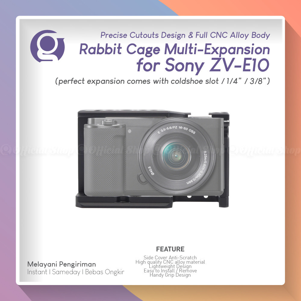 HOP GRC-ZVE10 กรง Rig สําหรับ Sony ZV-E10 แผ่น CNC อลูมิเนียมโลหะกล้อง Hand Grip Bracket Alpha ZV E 