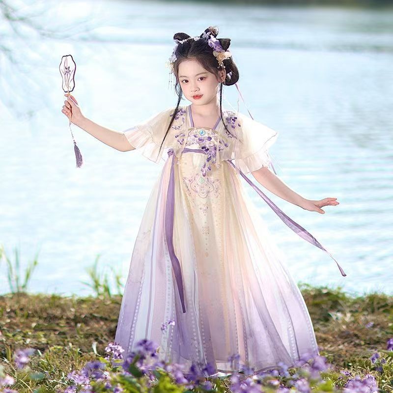 Hanfu สไตล์เจ้าหญิงโบราณแบบจีน สำหรับเด็กผู้หญิง ชุดสวยงาม รหัส 8.24