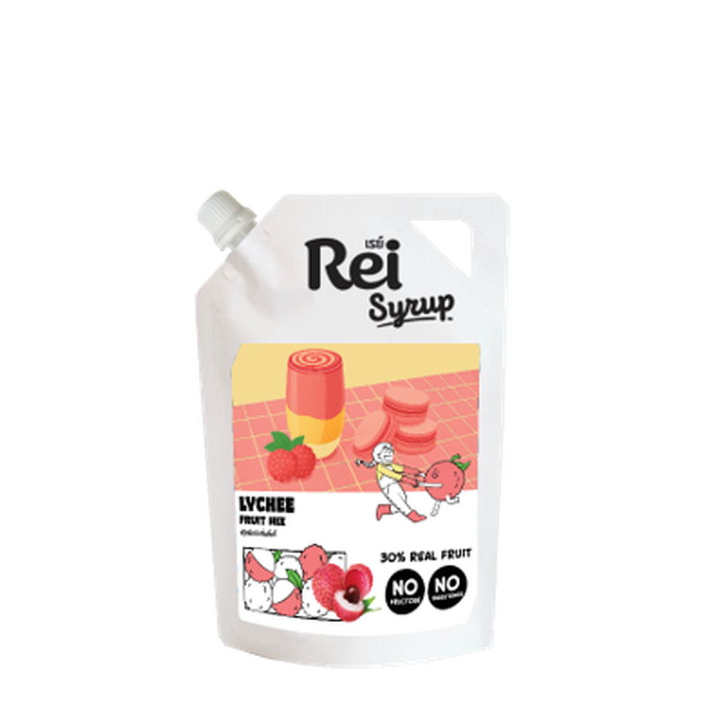 เรย์ ลิ้นจี่ ฟรุ๊ตมิกซ์ Rei Syrup Lychee Fruit Mix 450 ml. (05-9354)
