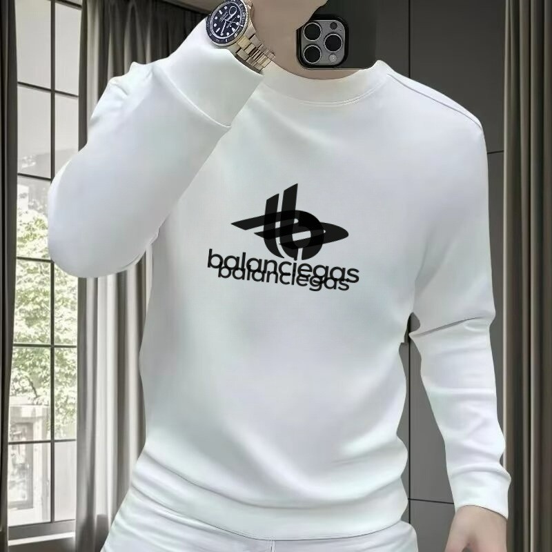 2025หลวมผู้ชายเกาหลีรุ่นพิมพ์ 2024 รอบคอ newchic 23 สไตล์ฮ่องกงอินเทรนด์สไตล์ใหม่ฤดูใบไม้ผลิฤดูใบไม้