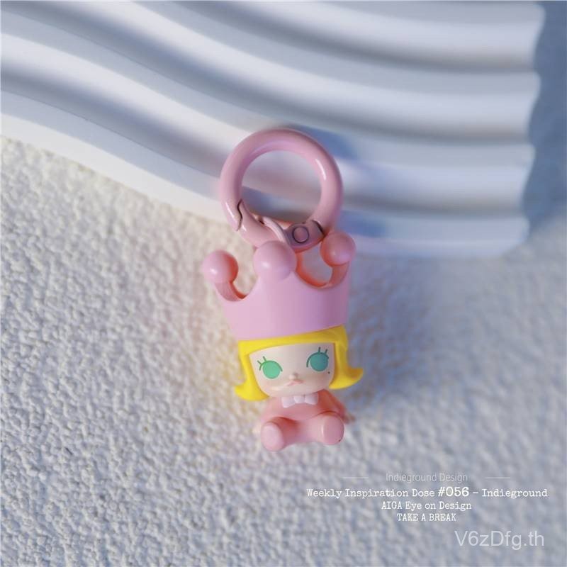 Jewelry Style Pop Mart พวงกุญแจ สีชมพู ของแท้ Molly