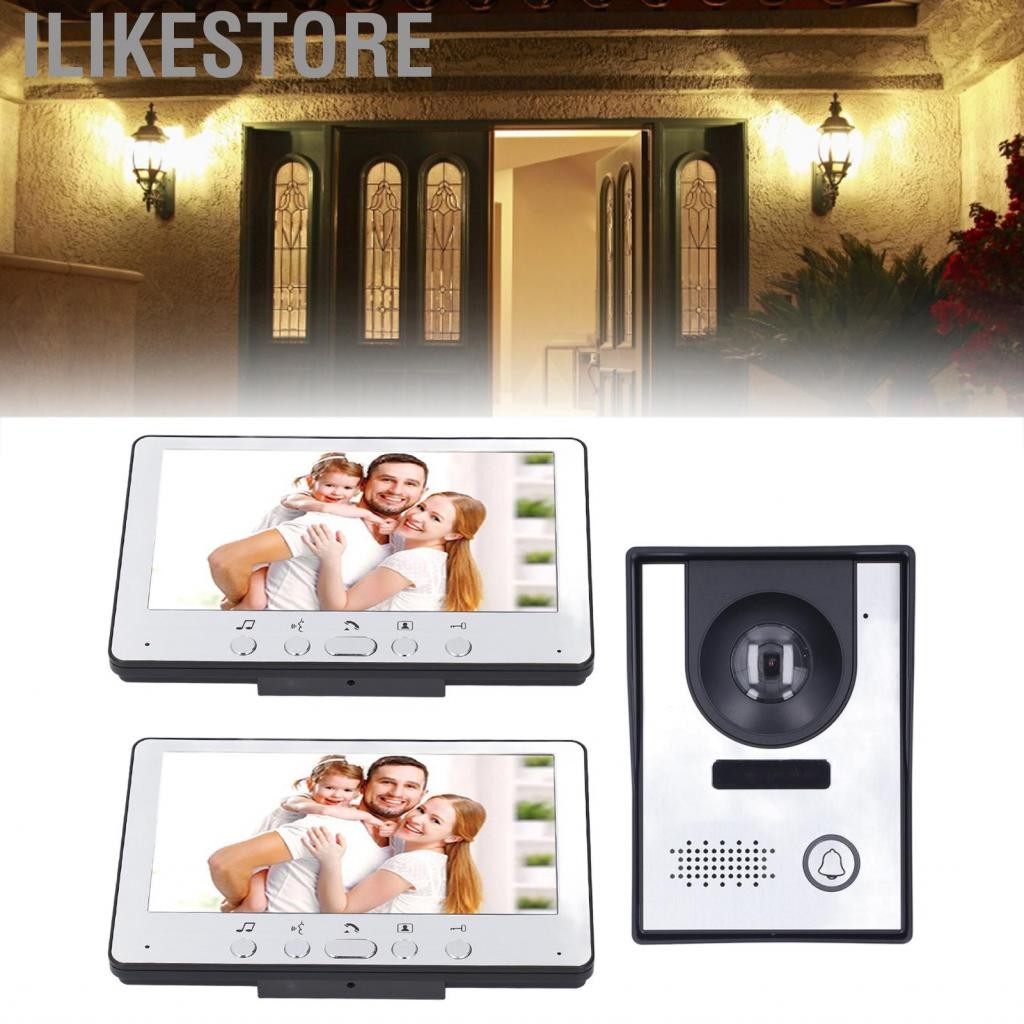 Ilikestore ออดวิดีโอออด InterCom Kit โทรศัพท์กันน้ำโทรศัพท์ 1080p Remote Unlock 2 Way Talk with Disp