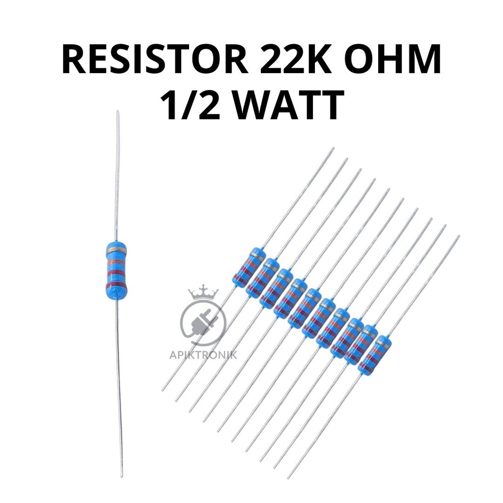 MERAH 22K Ohm 1/2 Watt Resistor – Axial Type Red Orange Color Code