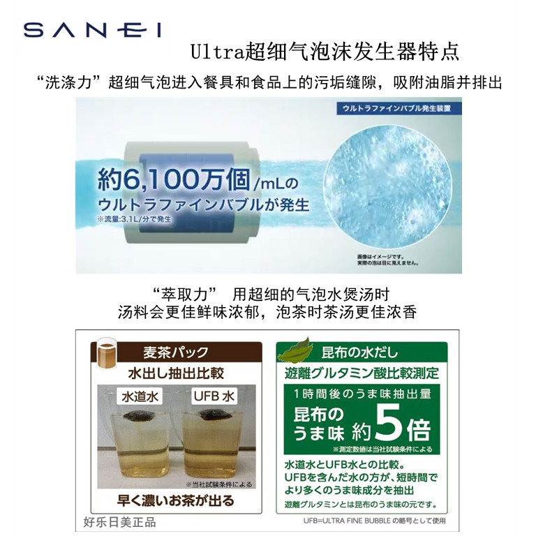 ก๊อกน้ําผสมด้ามเดี่ยวในครัว SANEI SANEI ของญี่ปุ่นพร้อมเครื่องกําเนิดไฟฟ้าโฟม Superfine