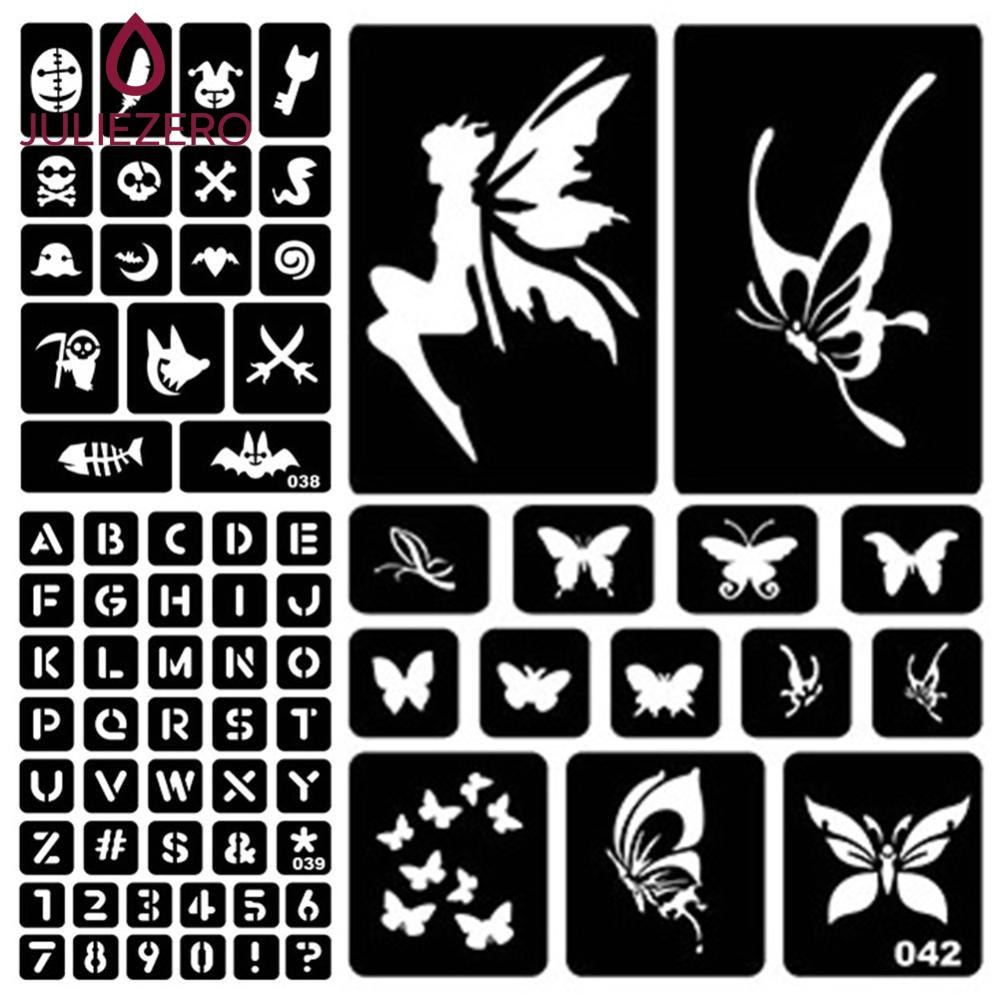 JULIEZERO 40 รูปแบบ Hollow Henna Tattoo Stencil Template ใหม่ Body Hand Art วางวาดชั่วคราว Tattoo Te