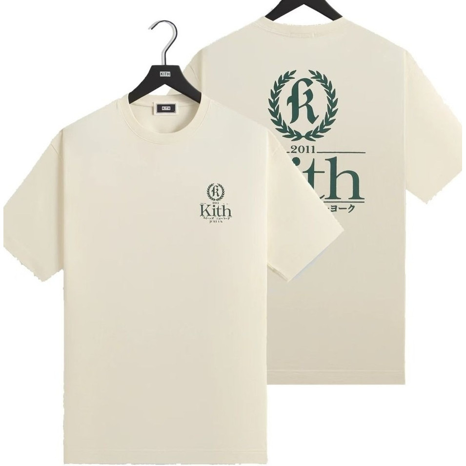 เสื้อยืดผ้าฝ้ายแท้ KITH พิมพ์ลายตัวอักษร สำหรับทั้งผู้ชายและผู้หญิง