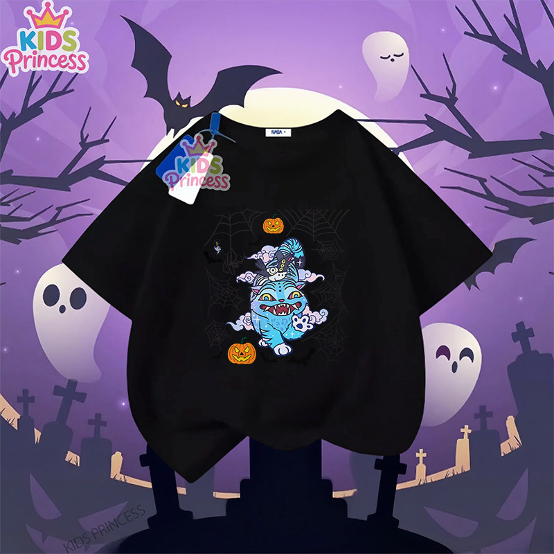 COD Kpop Demon Hunters Halloween T-shirt ฮาโลวีน ลาย เสื้อยืดเด็กพร้อมส่ง ผ้าคอตตอล เสื้อเชิ้ต 90-15