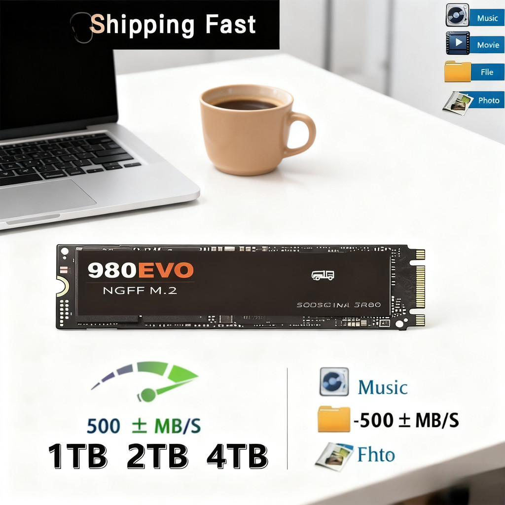 980EVO Solid State Drive M.2 NGFF อัพเกรดการขยาย 4TB 2TB 1TB SATA3 ความเร็วสูง