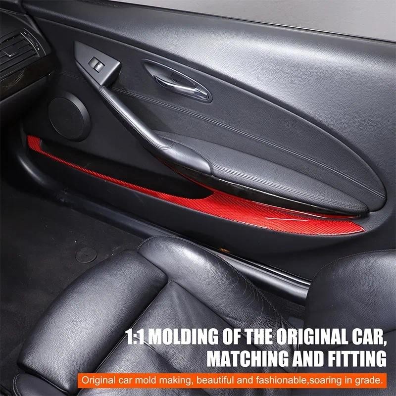 สําหรับ BMW 6 Series E63 E64 2004-2009 คาร์บอนไฟเบอร์รถประตู Slot แผง Trim สติกเกอร์ภายในรถอุปกรณ์เส