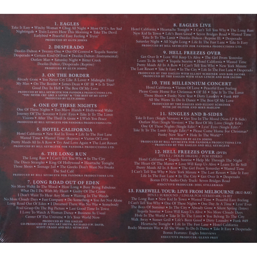 Eagles Legacy ใหม่เอี่ยมที่ยังไม่ได้เปิด 12CD+1DVD+1BD