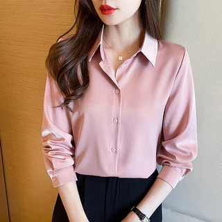 Rommers เสื้อเชิ้ตแขนยาวสไตล์เกาหลี เหมาะสำหรับทำงานและใส่ลำลอง