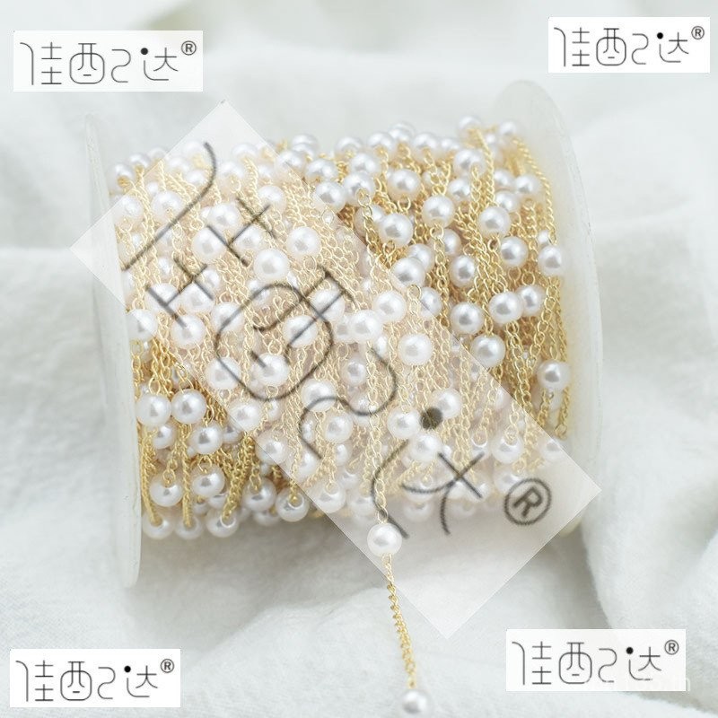 สร้อยคอมือ Pearl Chain 14K Gold-clad handmade พร้อมอุปกรณ์เสริม LEQ4