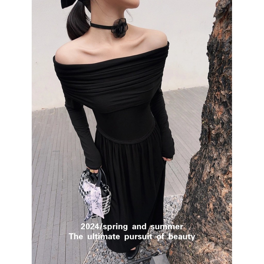 ชุดเดรสชี้ Daigou Grade Ace550320ฤดูใบไม้ผลิ ฤดูร้อน สินค้าใหม่
[Tencel Wool One-Shoulder Dress] ไอเ