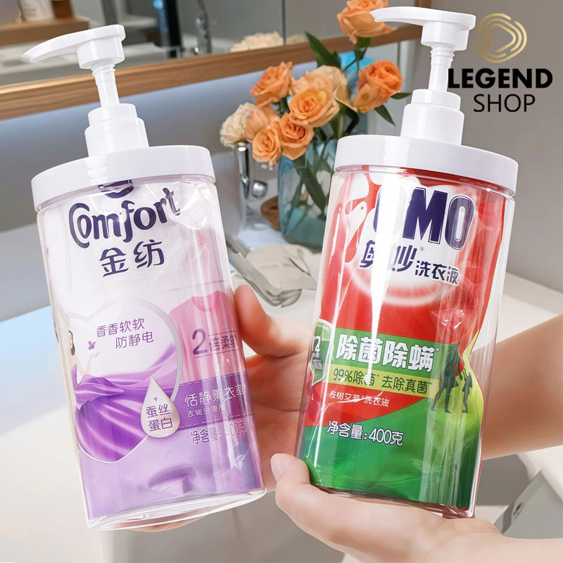 ขวดปั๊มรีฟิลพลาสติก 500ml/1000ml ความจุใหญ่ ปากกว้าง เก็บสบู่เหลว แชมพู โลชั่น พกพาสะดวก thumbnail 8
