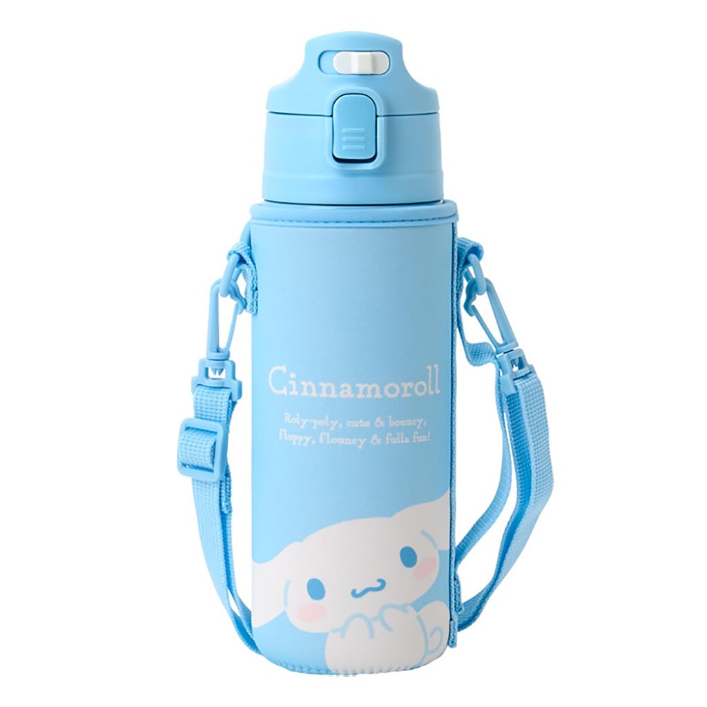 Sanrio Stainless Bottle with Cover - Cinnamoroll - Kids Insulated - 470mL - Name Space - One-Touch O